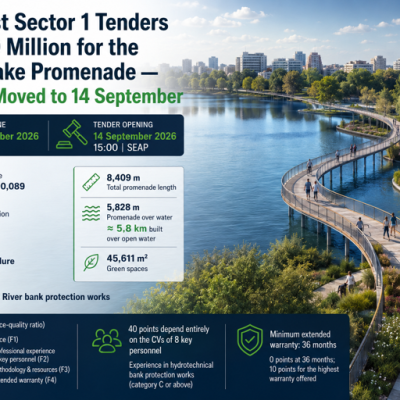 Bucharest Sector 1 Tenders RON 269 Million for the Grivița Lake Promenade — Deadline Moved to 14 September
