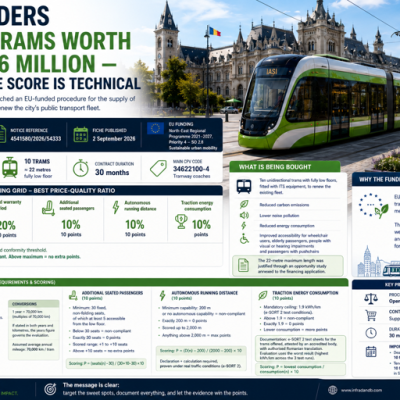 Iași Tenders 10 New Trams Worth RON 125.6 Million — and Half the Score Is Technical
